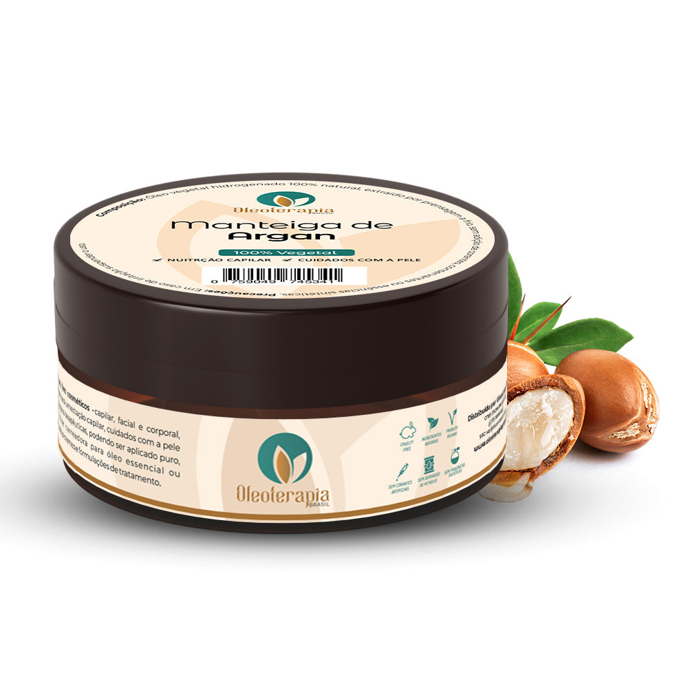 Manteiga de Argan 100% vegetal - uso capilar e corporal