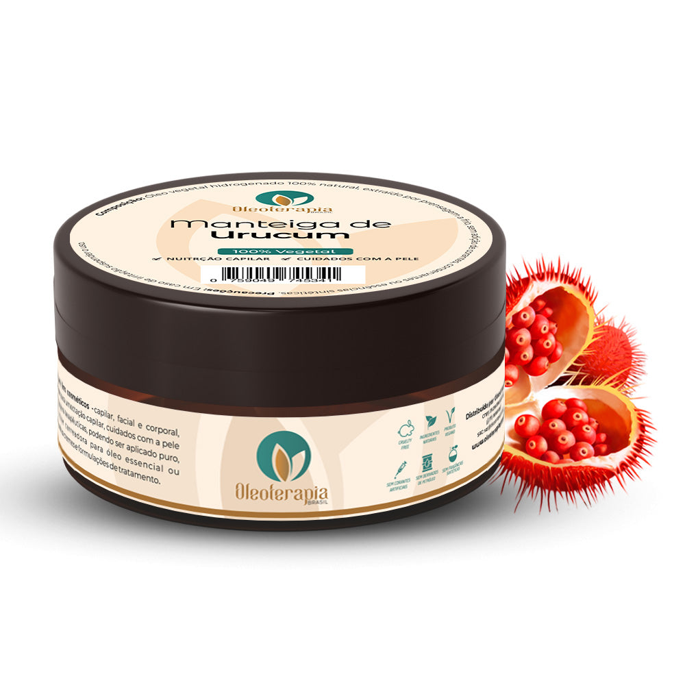 Manteiga de Urucum 100% vegetal - uso capilar e corporal