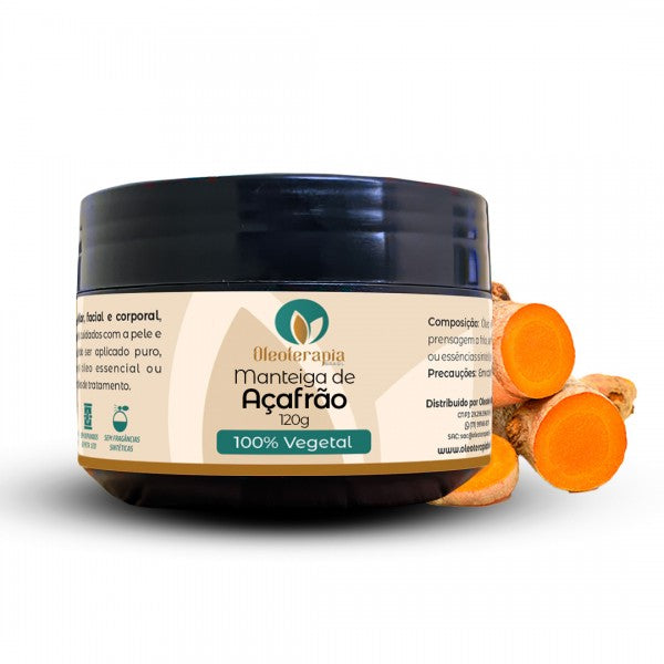 Manteiga de Açafrão 100% vegetal - uso capilar e corporal