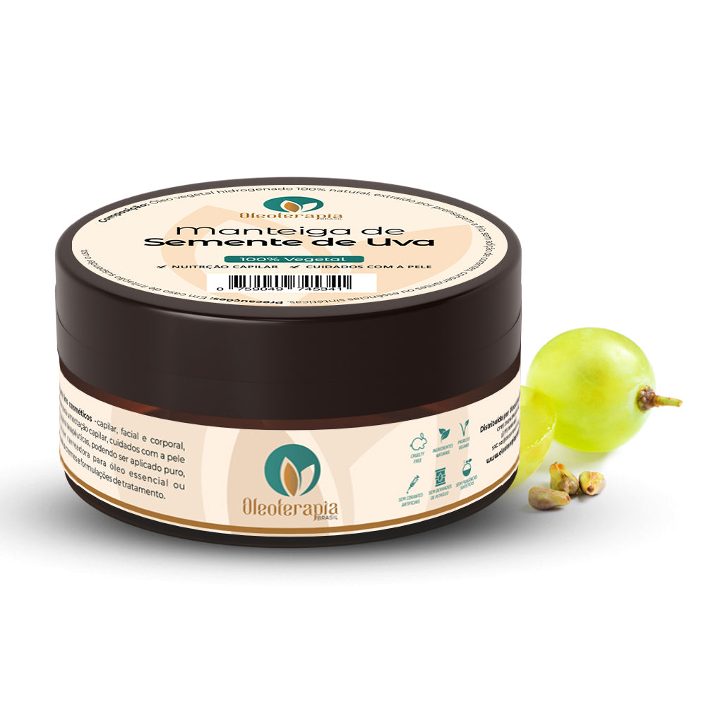 Manteiga de Semente de Uva 100% vegetal - uso capilar e corporal