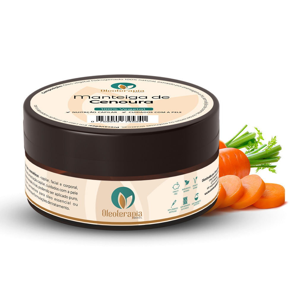 Manteiga de Cenoura 100% vegetal - uso capilar e corporal