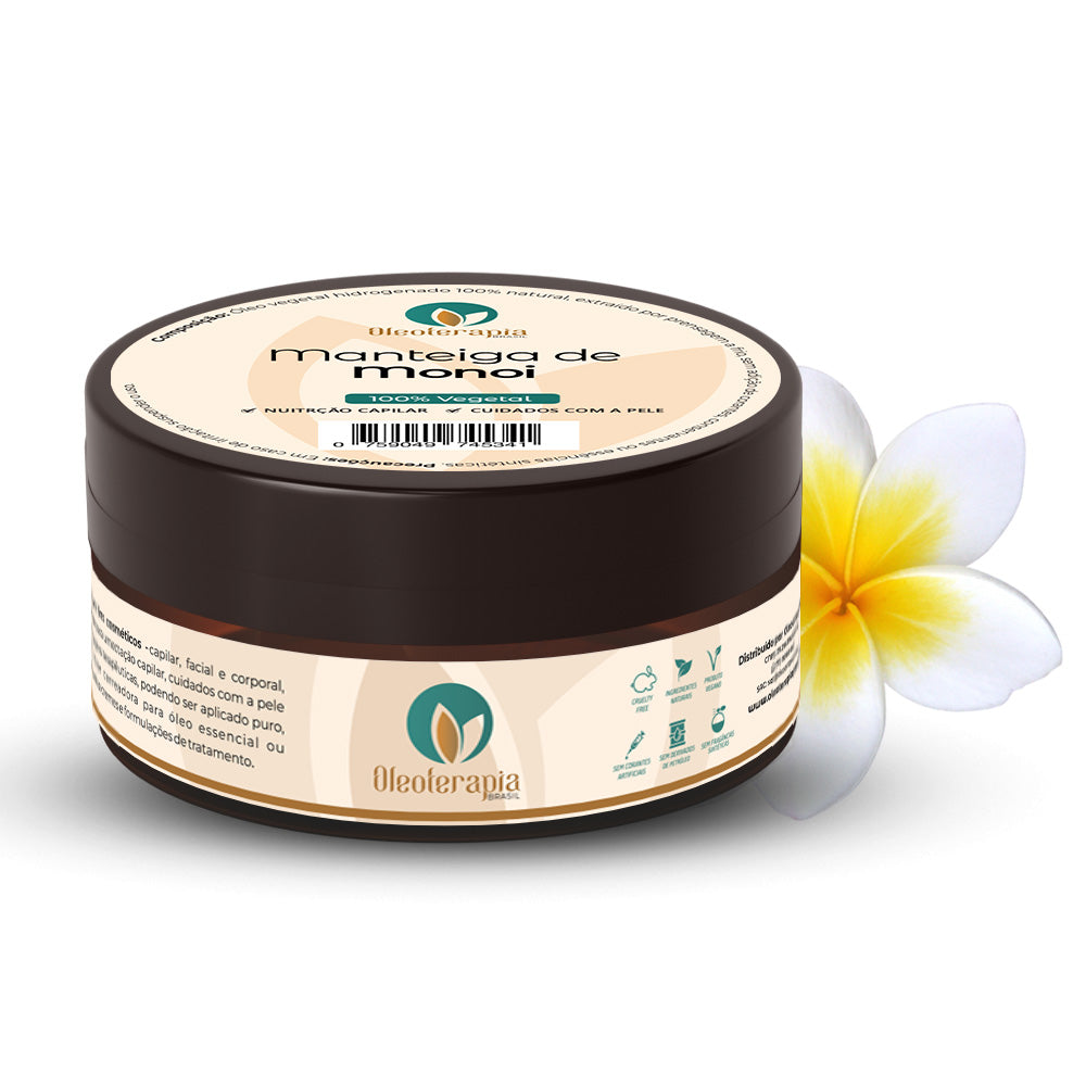 Manteiga de Monoi 100% vegetal - uso capilar e corporal