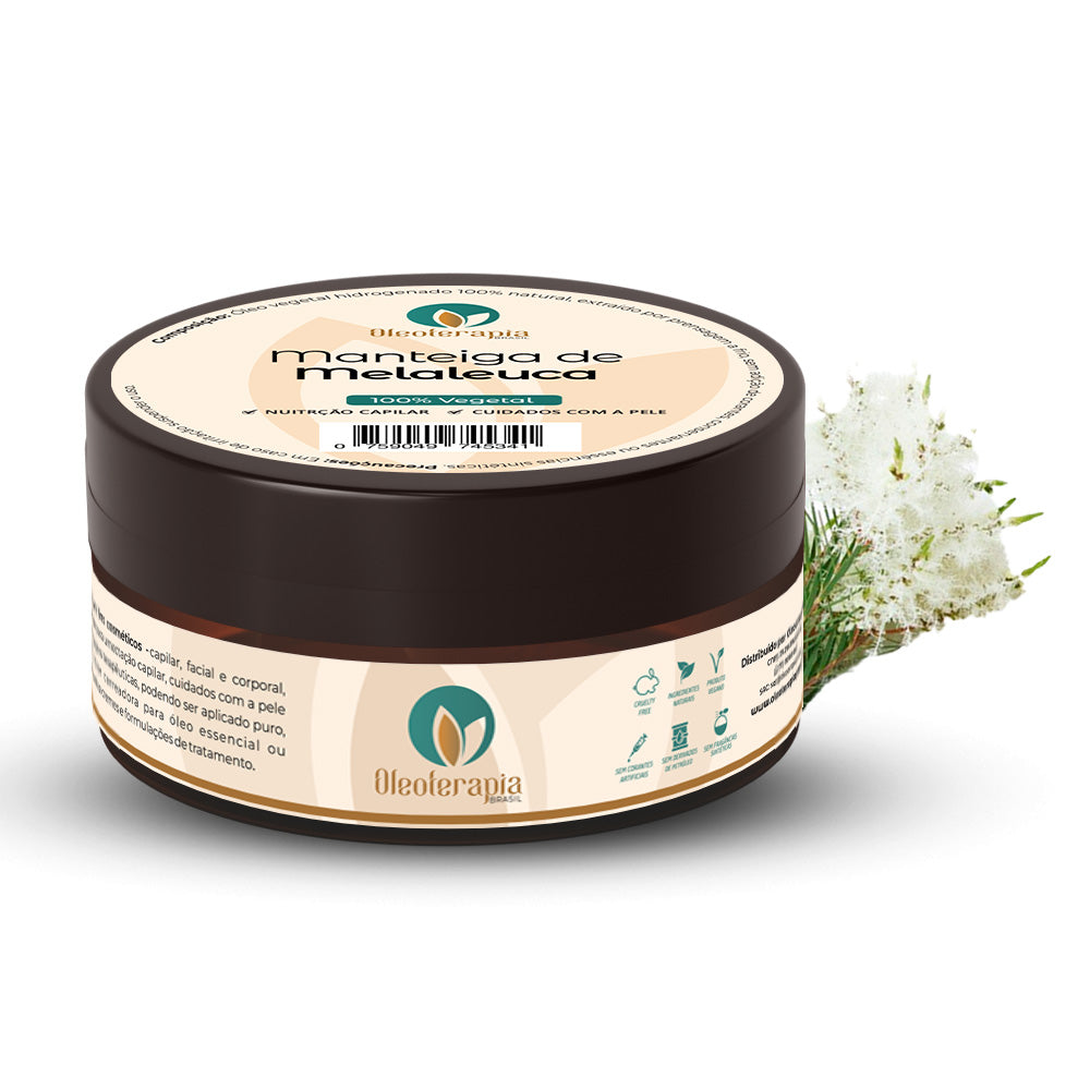 Manteiga de Melaleuca 100% vegetal - uso capilar e corporal