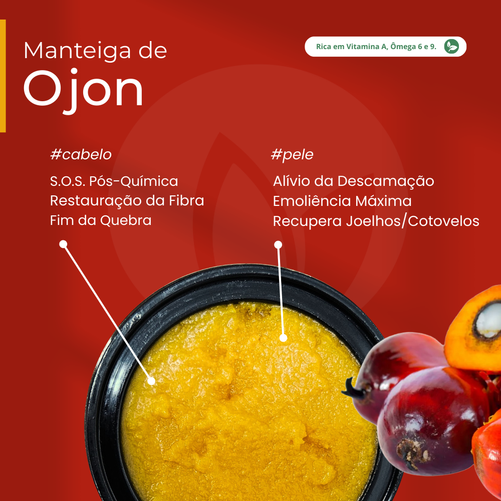 Manteiga de Ojon (Batana)100% vegetal - uso capilar e corporal