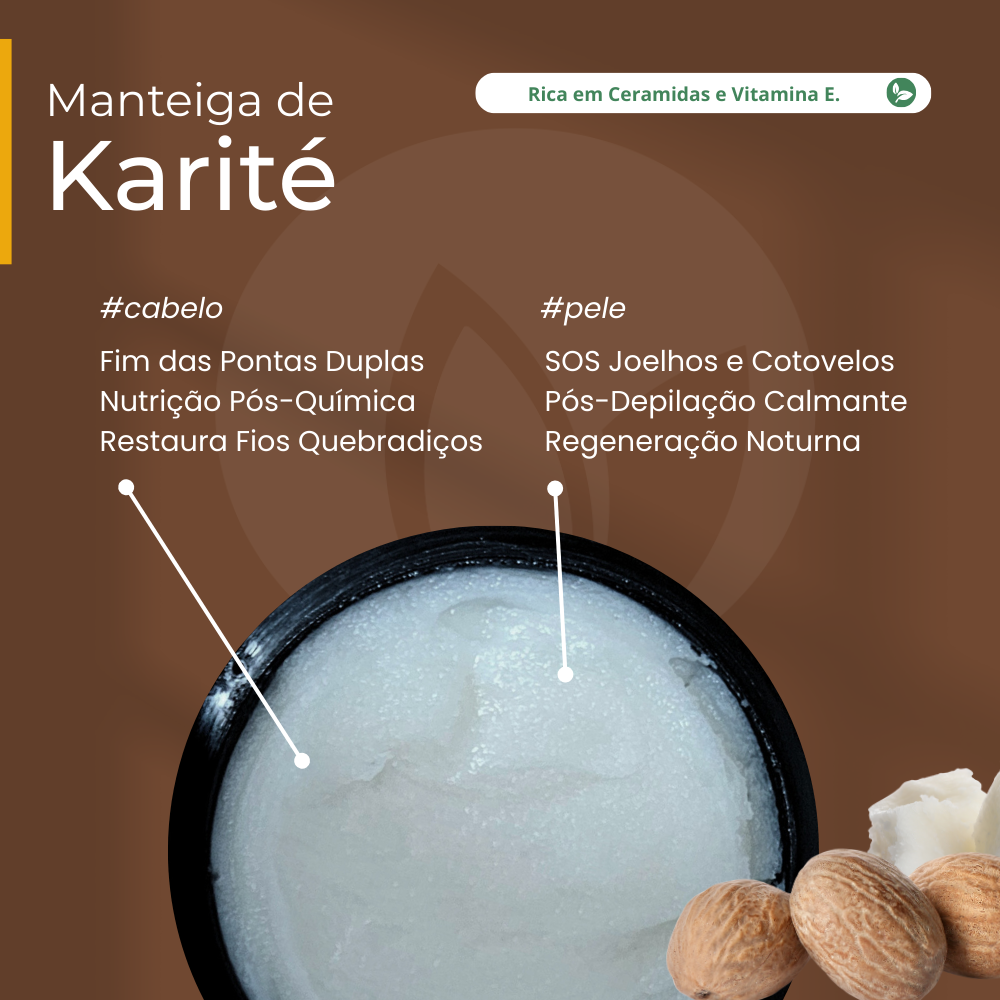 Manteiga de Karité 100% vegetal - uso capilar e corporal