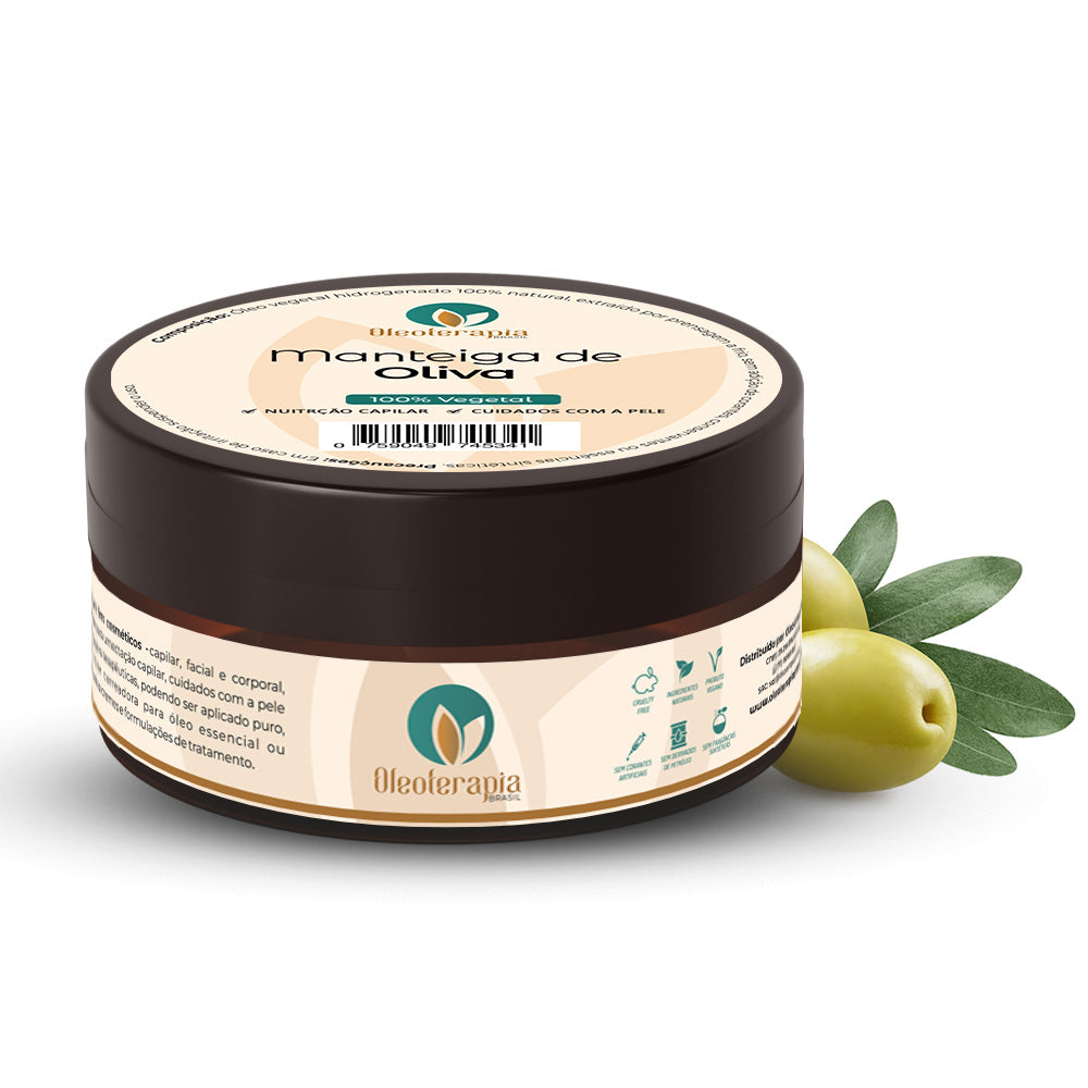 Manteiga de Oliva 100% vegetal - uso capilar e corporal