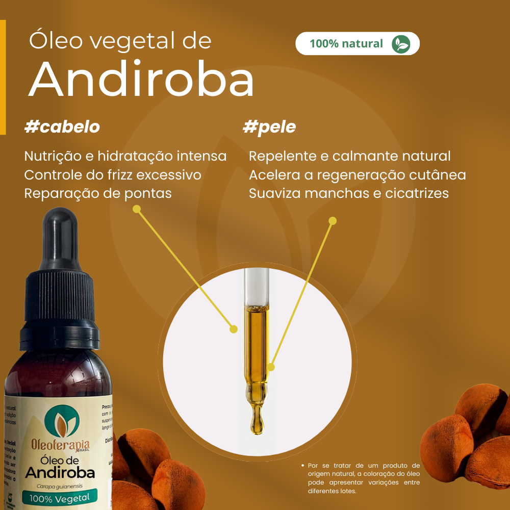 Óleo de Andiroba - 100% natural uso capilar e corporal