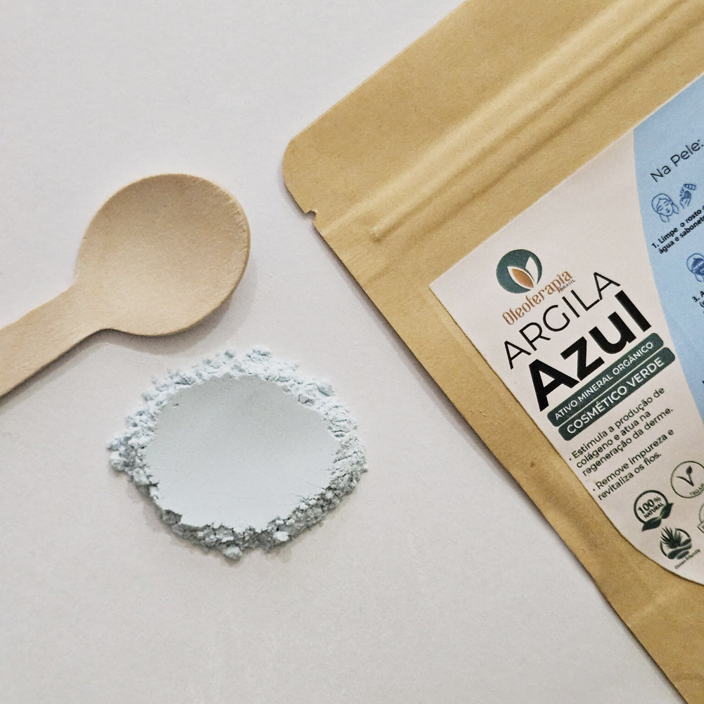 Argila Azul 50g - 100% natural - Uso cosmético/rosto, cabelo e corpo