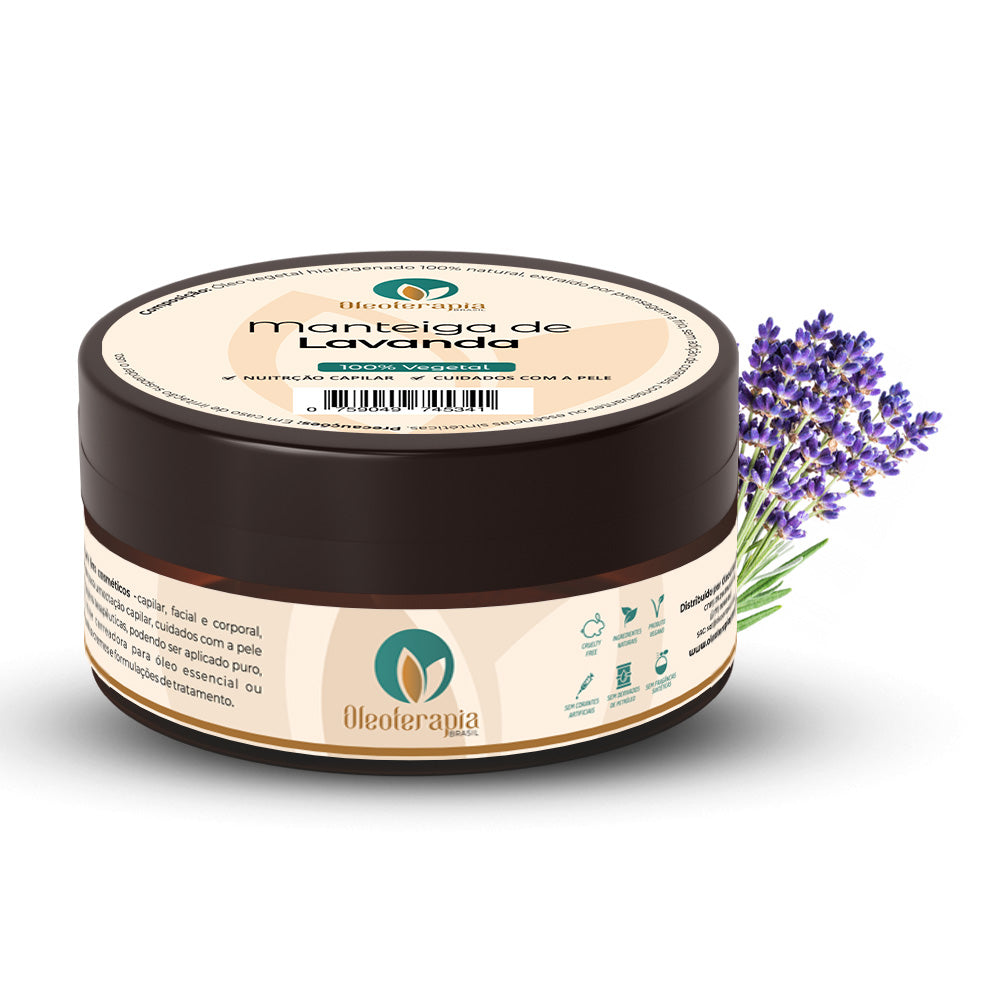 Manteiga de Lavanda 100% vegetal - uso capilar e corporal