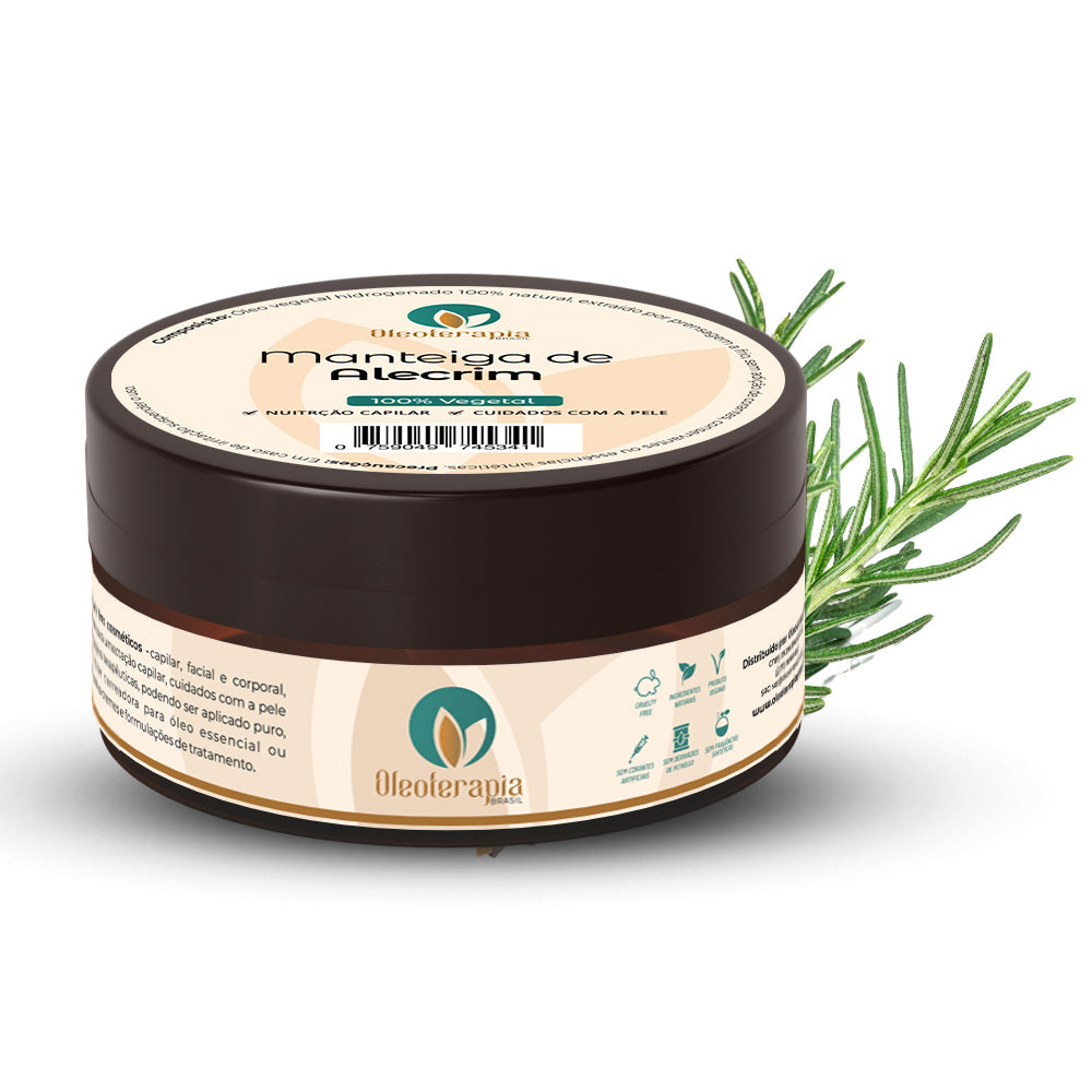 Manteiga de Alecrim 100% vegetal - uso capilar e corporal