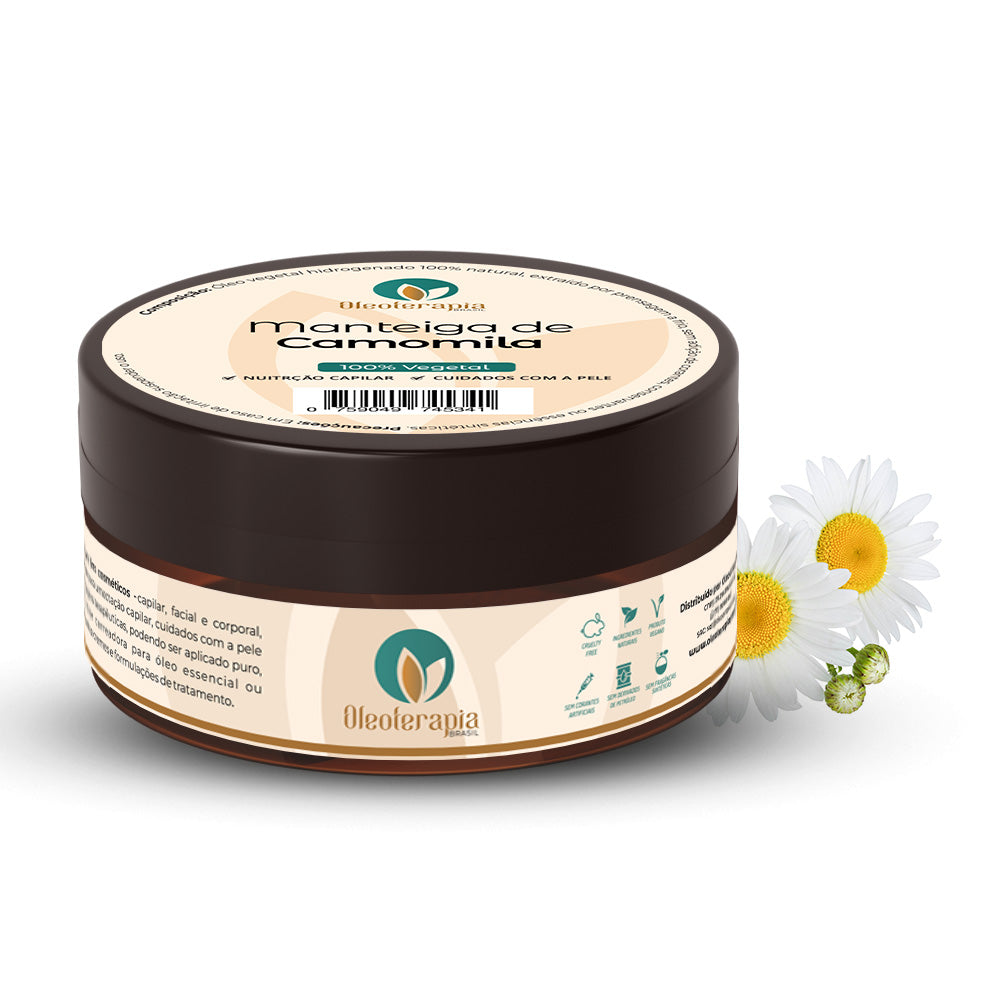 Manteiga de Camomila 100% vegetal uso capilar e corporal