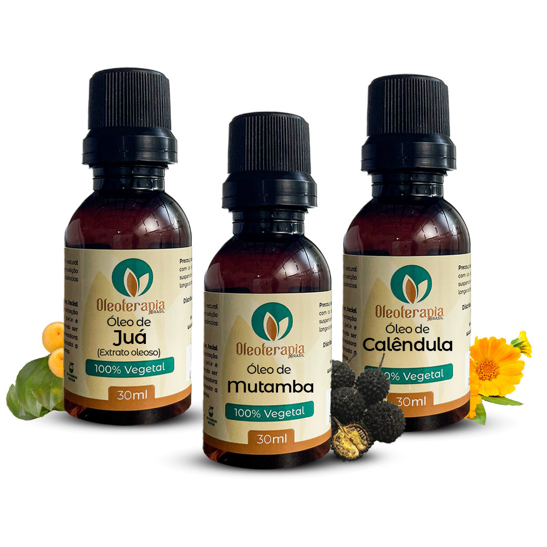 Kit Anticaspa - Óleo vegetais Puros Mutamba, Juá, Calêndula