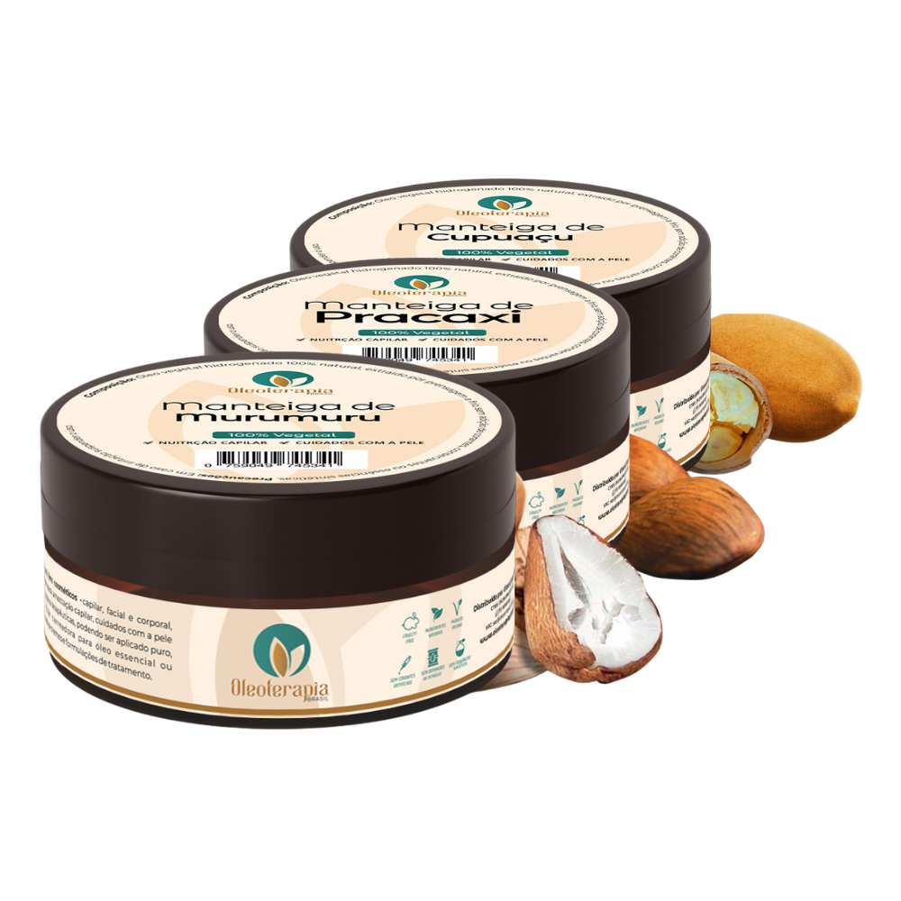 Kit Manteigas Vegetais Bioma Amazônia (cupuaçu, murumuru, pracaxi)