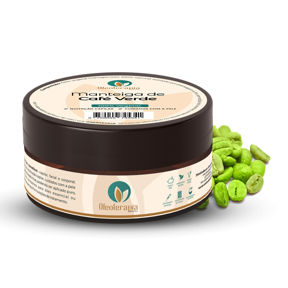 Manteiga de Café Verde 100% vegetal - uso capilar e corporal