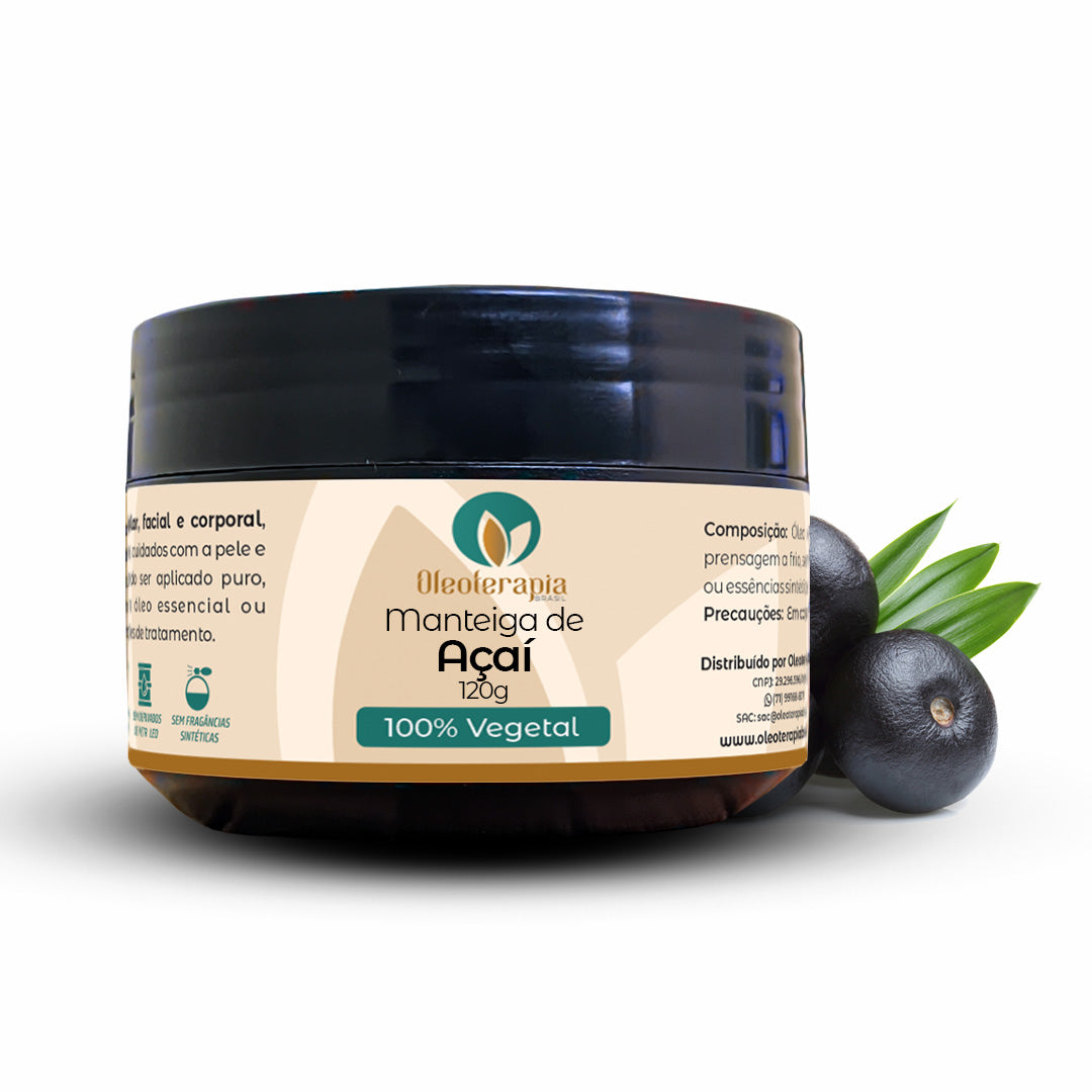 Manteiga de Açaí 100% vegetal - uso capilar e corporal