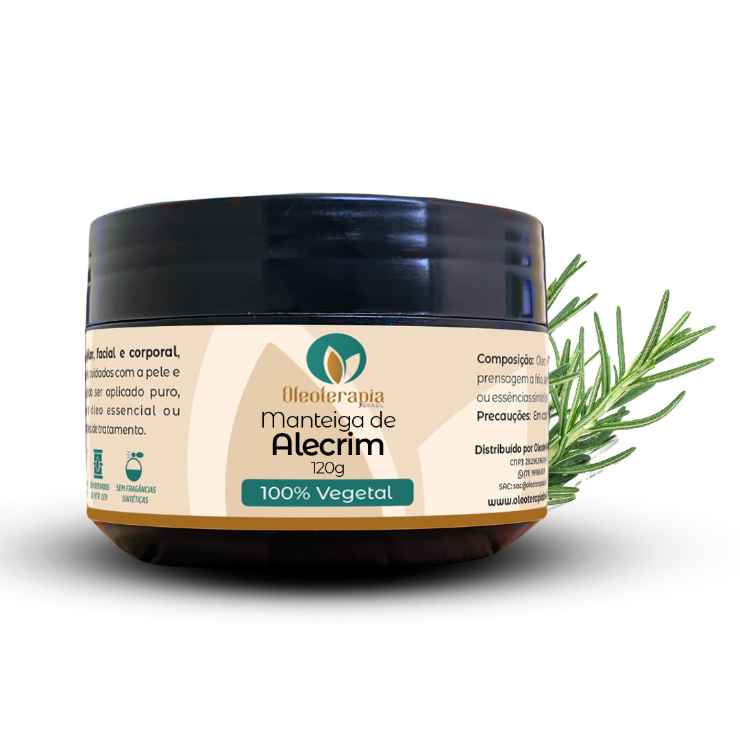 Manteiga de Alecrim 100% vegetal - uso capilar e corporal