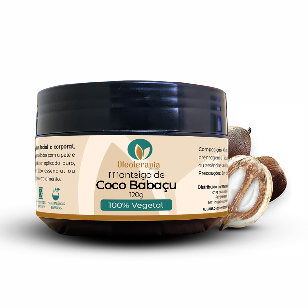 Manteiga de Coco Babaçu 100% vegetal - uso capilar e corporal