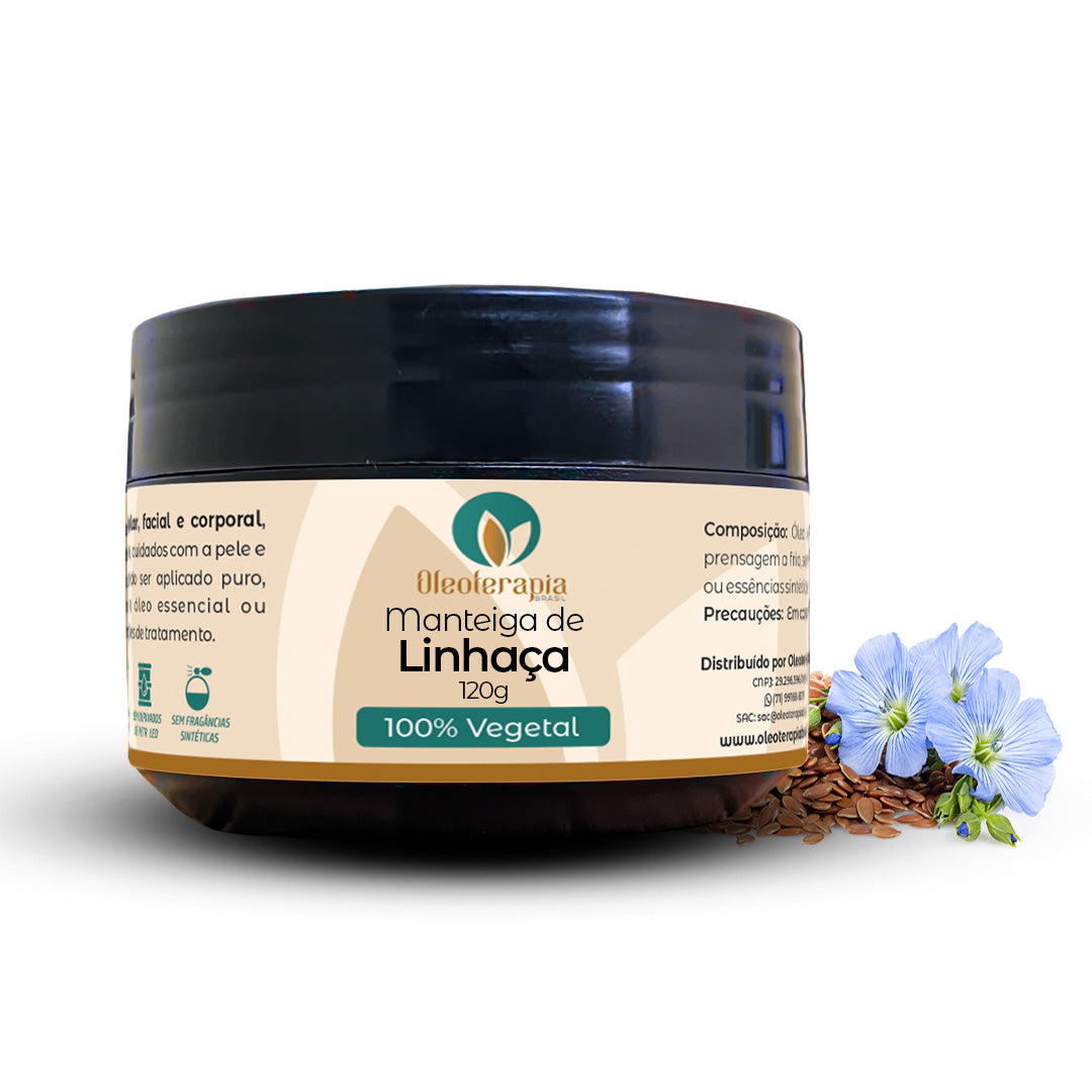 Manteiga de Linhaça 100% vegetal - uso capilar e corporal