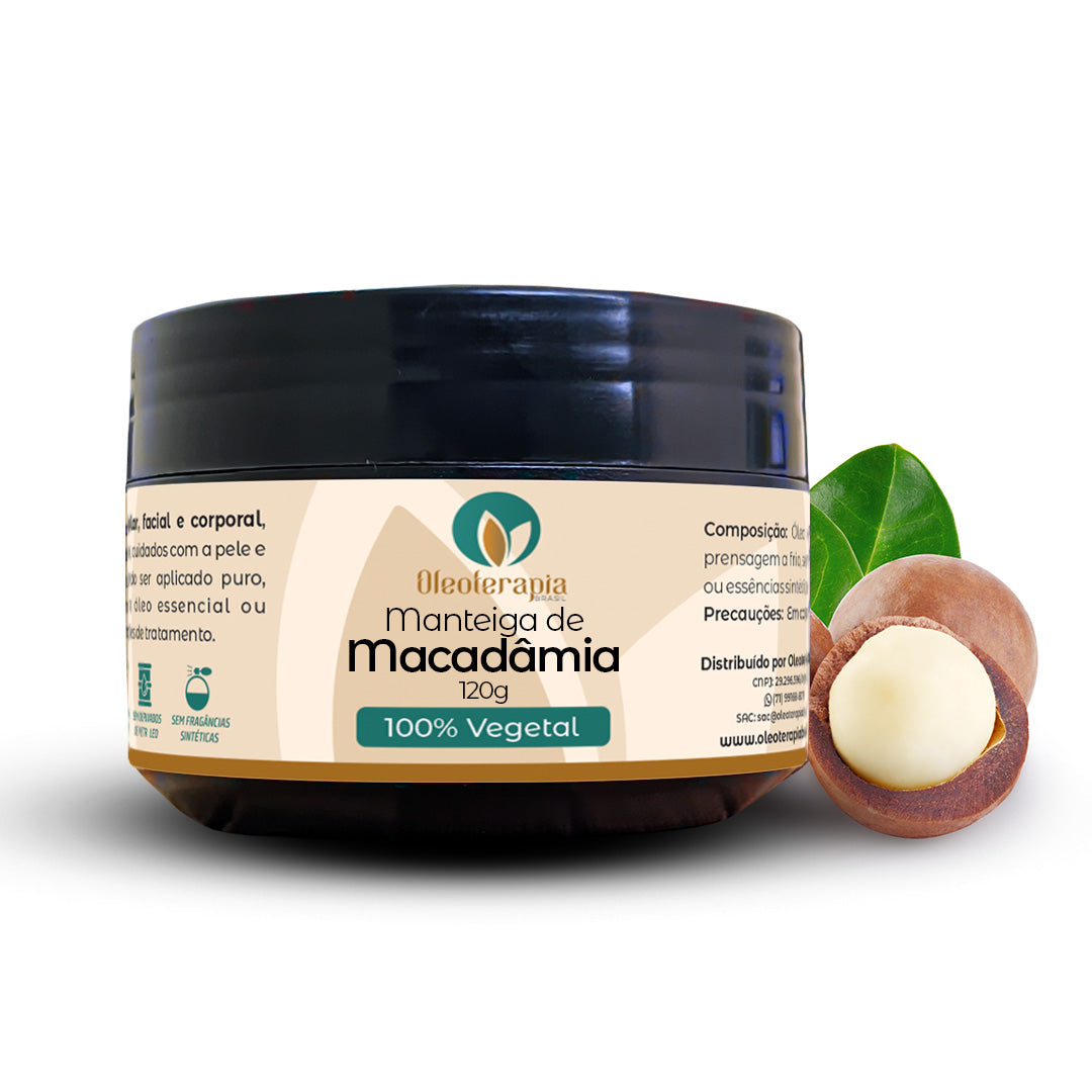 Manteiga de Macadâmia 100% vegetal - uso capilar e corporal