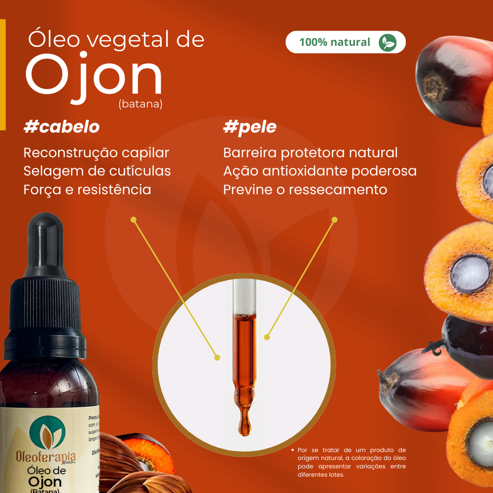 Óleo de Ojon (Batana) - 100% natural uso capilar e corporal