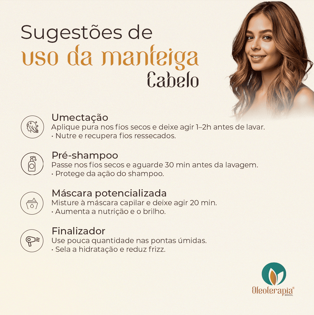 Manteiga de Romã 100% vegetal - uso capilar e corporal