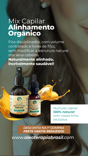 Mix Alinhamento Orgânico 100% natural - umectação e cuidados capilares