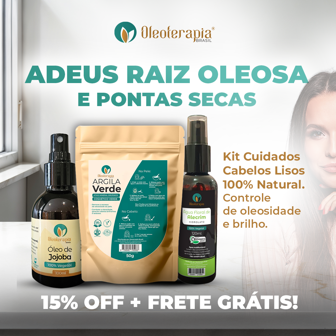 Kit Cabelos Lisos 100% Natural – Controle da oleosidade e brilho  (Tipos 1A, 1B, 1C)