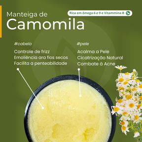 Manteiga de Camomila 100% vegetal uso capilar e corporal