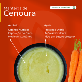 Manteiga de Cenoura 100% vegetal - uso capilar e corporal