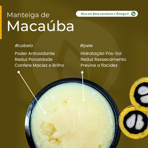 Manteiga de Macaúba 100% vegetal - uso capilar e corporal