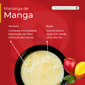 Manteiga de Manga 100% vegetal - uso capilar e corporal