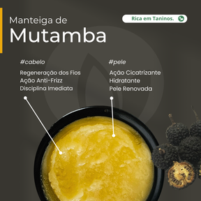 Manteiga de Mutamba 100% vegetal - uso capilar e corporal