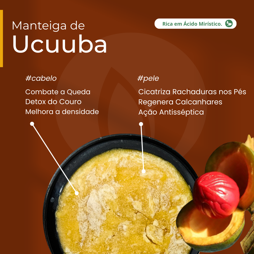 Manteiga de Ucuuba 100% vegetal - uso capilar e corporal
