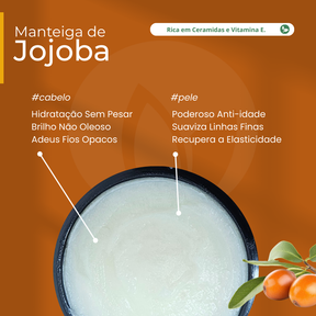 Manteiga de Jojoba 100% vegetal - uso capilar e corporal