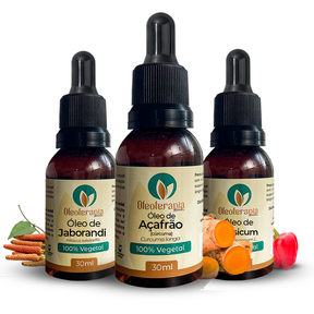 Kit  Antqueda - Óleos veg. de Açafrão , Capsicum e Jaborandi