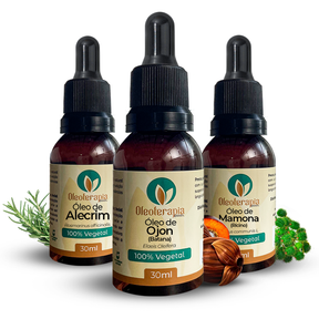 Kit Crescimento Capilar Óleos vegetais Ojon, Alecrim, Mamona - Puros e 100% naturais