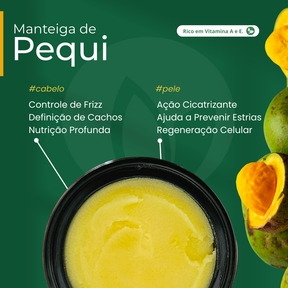 Manteiga de Pequi 100% vegetal - uso capilar e corporal