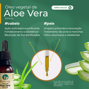 Óleo de Aloe Vera (babosa)- 100% natural uso capilar e corporal
