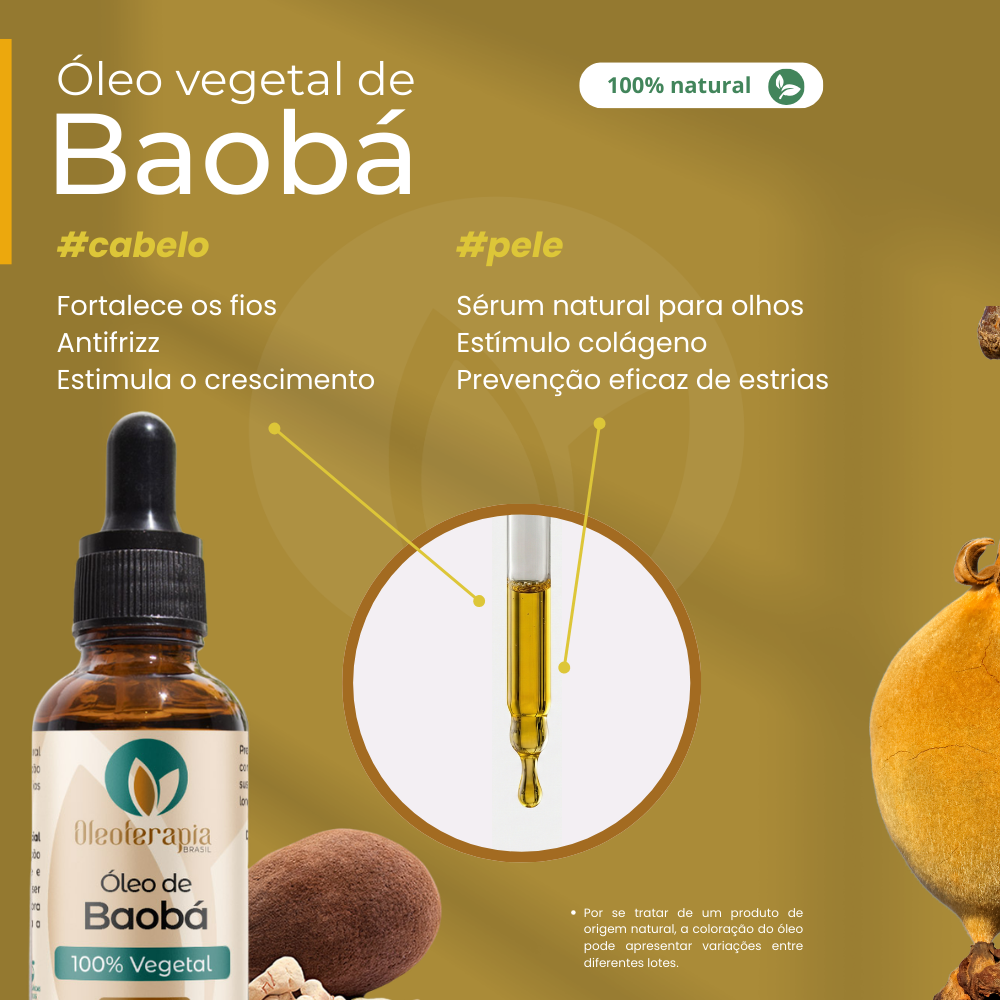 Óleo de Baobá - 100% natural uso capilar e corporal