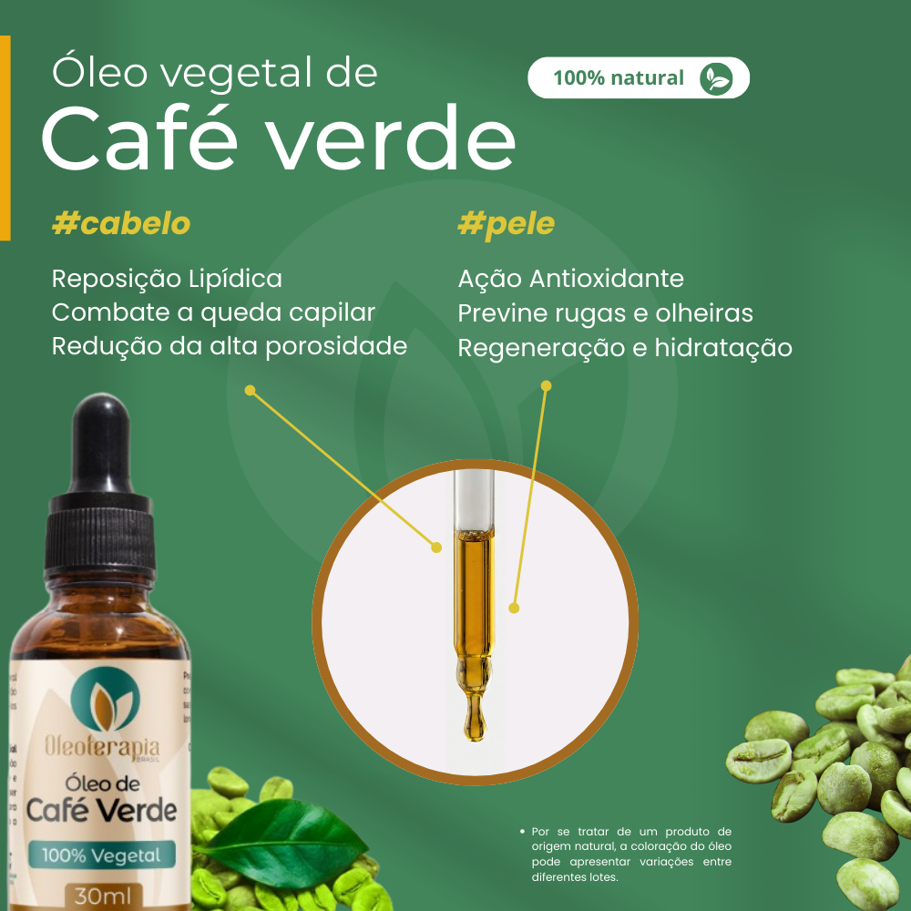Óleo de Café Verde - 100% natural uso capilar e corporal