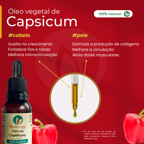 Óleo de Capsicum - 100% natural uso capilar e corporal