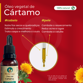 Óleo de Cártamo - 100% natural uso capilar e corporal