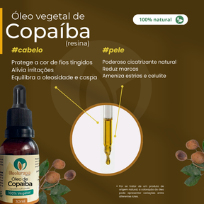 Óleo de Copaíba - 100% natural uso capilar e corporal