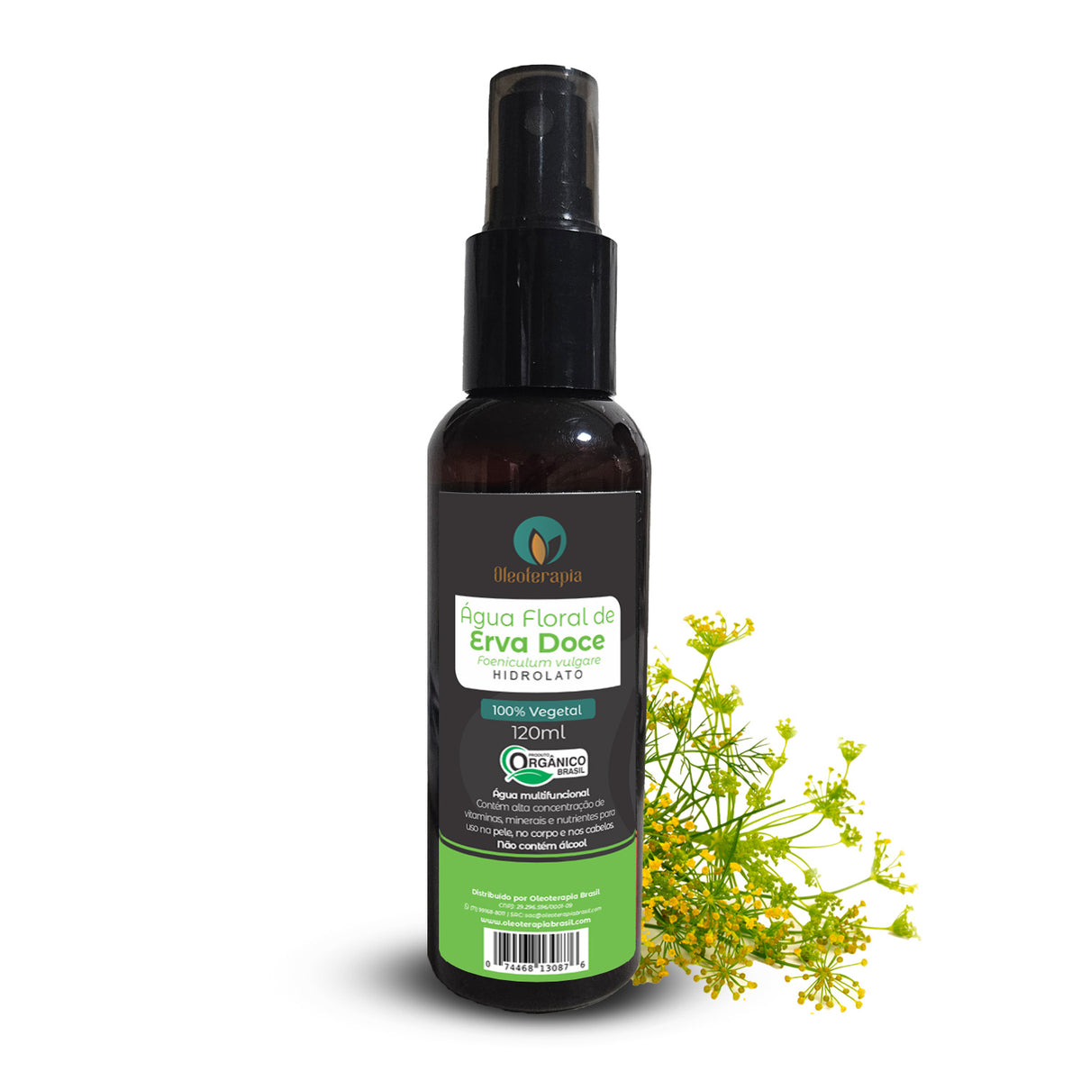 ÁGUA FLORAL DE ERVA DOCE - HIDROLATO 100% ORGÂNICO