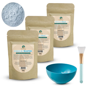 Kit Argiloterapia - Argilas + Cristal de Quartzo - 100% naturais - Uso cosmético