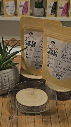Argila Cinza 50g - 100% natural - Uso cosmético/rosto, cabelo e corpo
