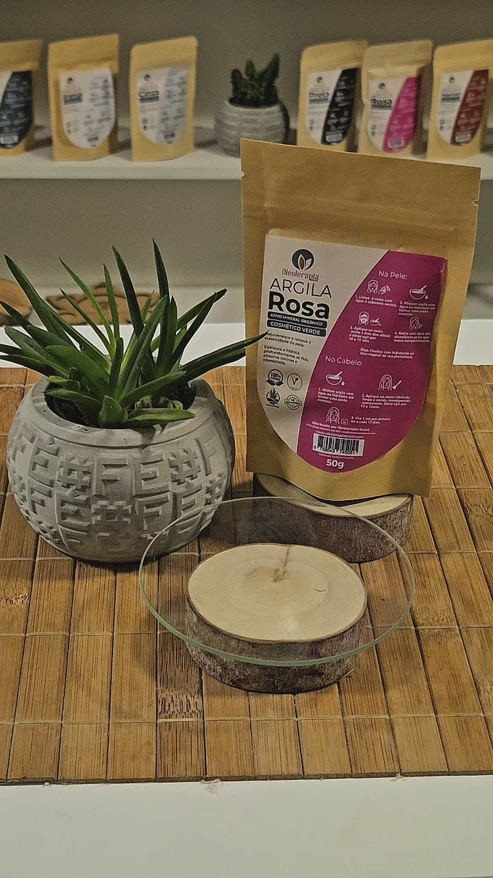Argila Rosa 50g - 100% natural - Uso cosmético/rosto, cabelo e corpo