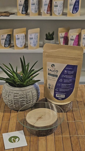 Talco Biomineral 100% natural - Uso cosmético/rosto, cabelo e corpo