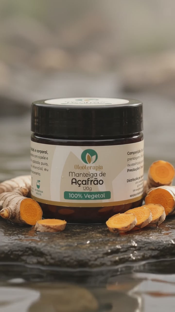 Manteiga de Açafrão 100% vegetal - uso capilar e corporal