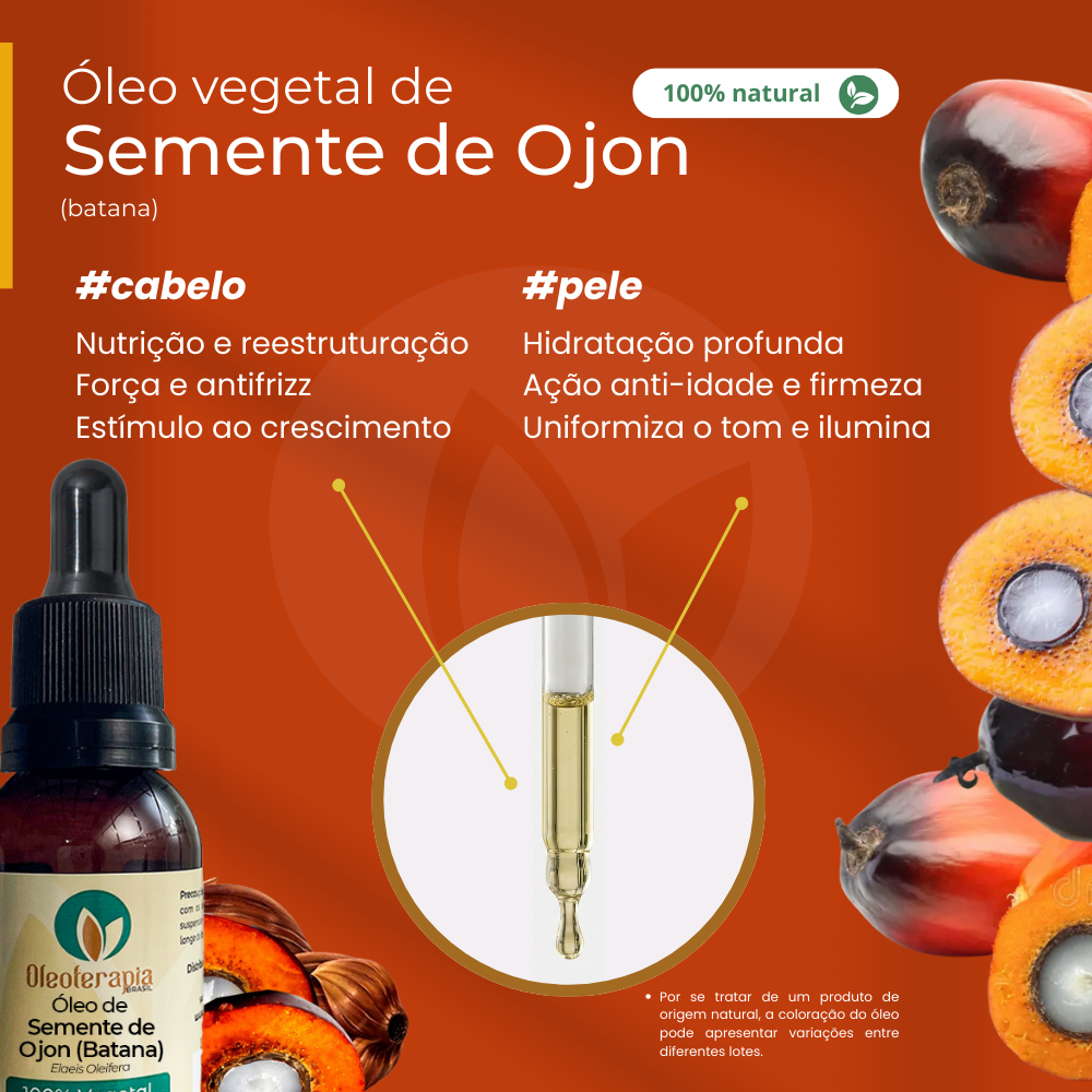 Óleo de Semente de Ojon (Batana) - 100% natural uso capilar e corporal